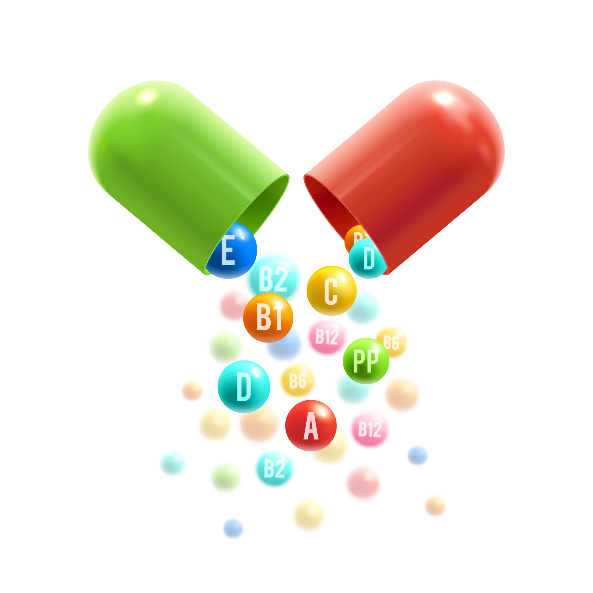 Vitamin capsule and vitamin icons