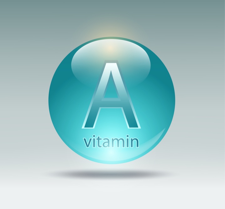 Vitamin A in a blue circle