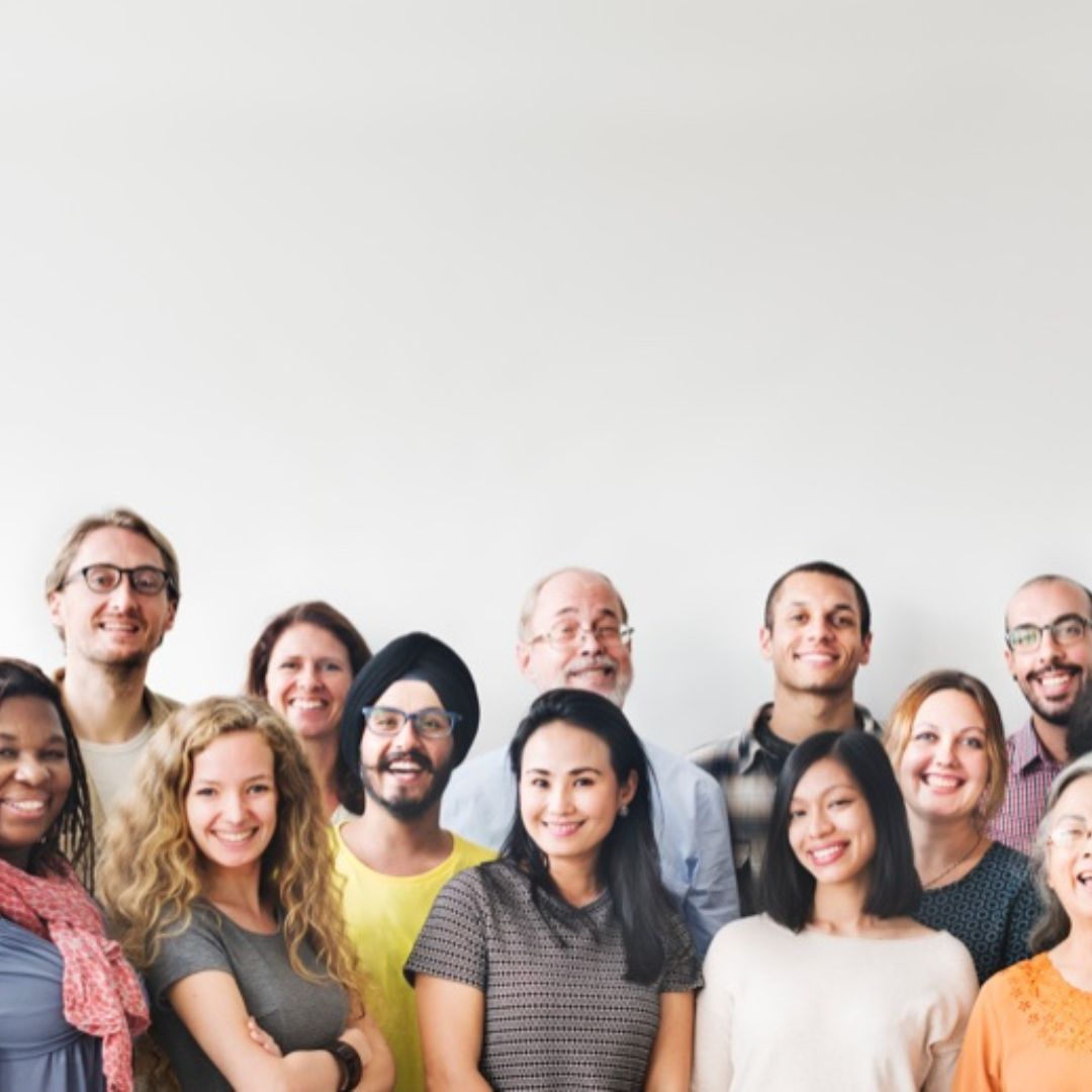 Big group of smiling people