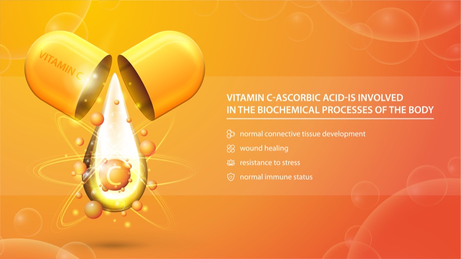 Colorful infographic with Vitamin C benefits