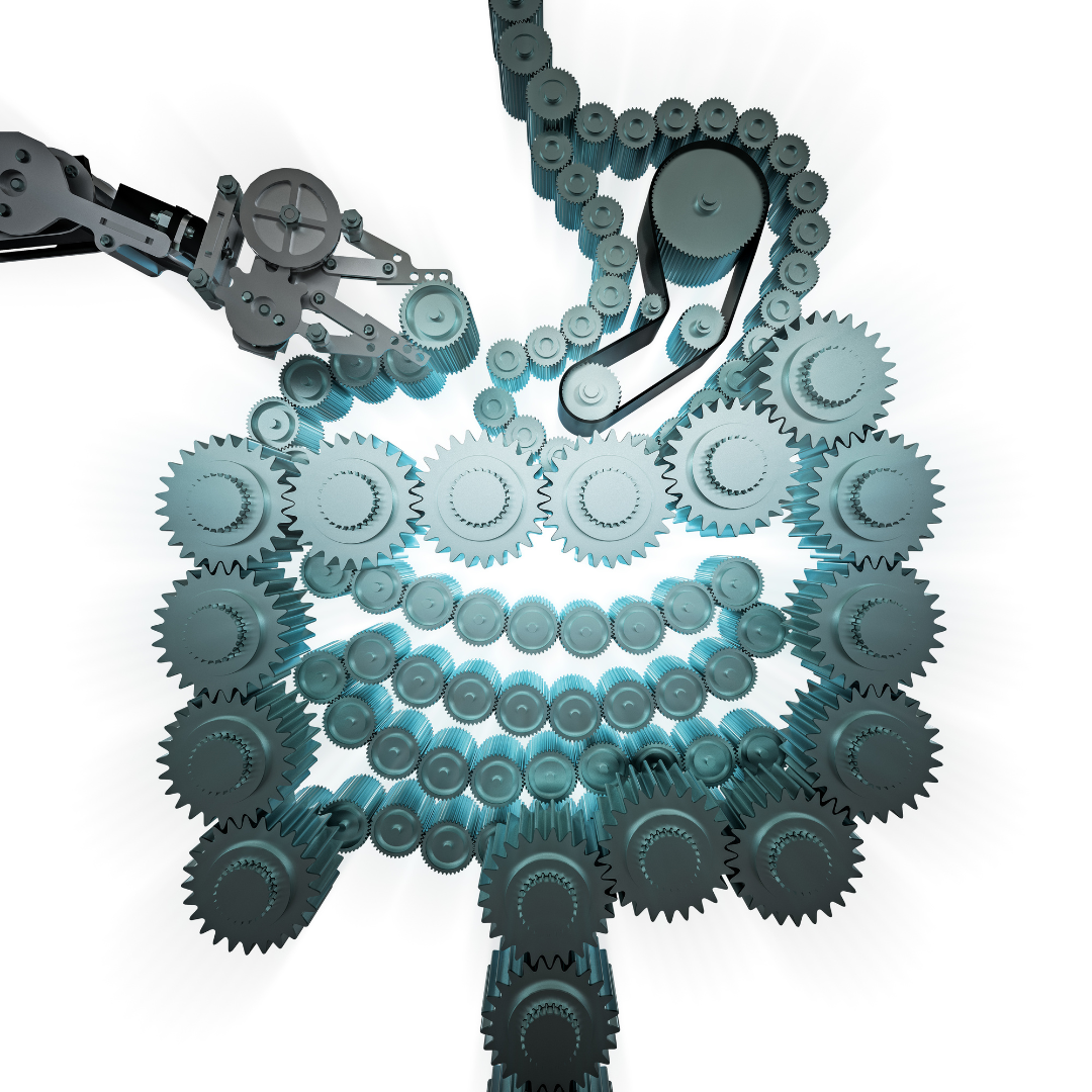 Digestive system shown as gears