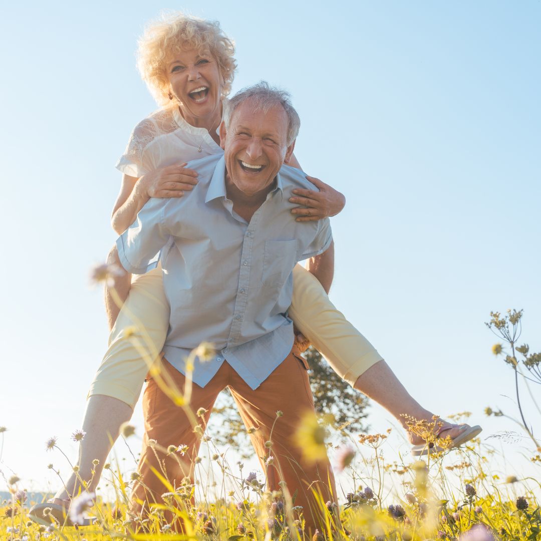 Baby boomer couple enjoying the outdoors