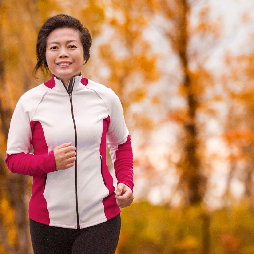 Person in running clothes on a trail