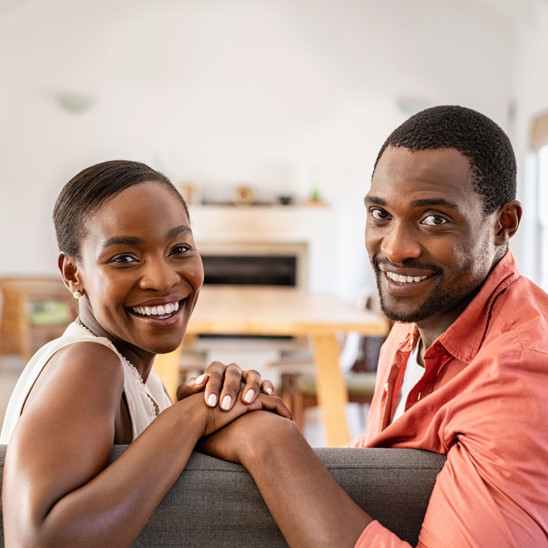 Smiling Generation X couple