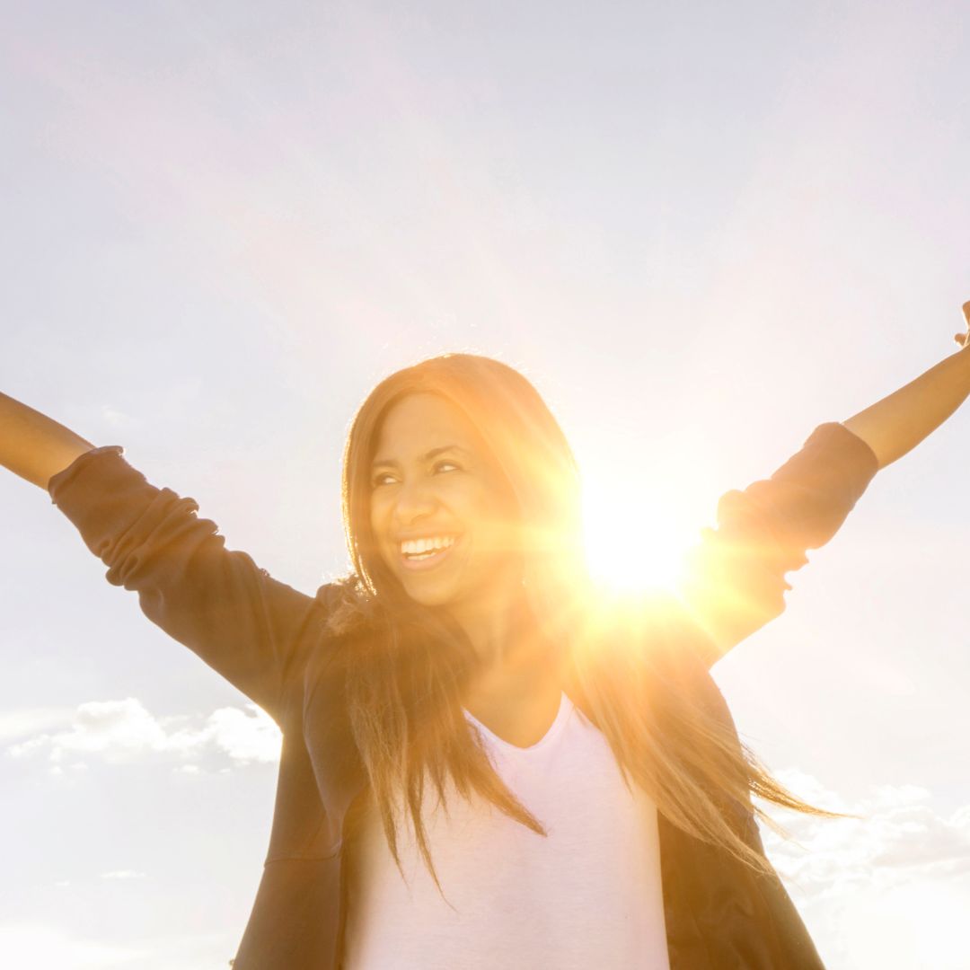 Happy person in the sun