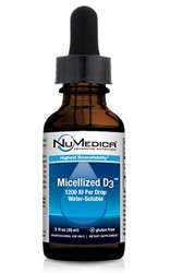 Naturally Botanicals | NuMedica Nutraceuticals | Micellized D3 1200 *Higher Potency* - 1 fl oz | Water-Soluble Vitamin D3 - 1,200 IU