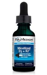 Naturally Botanicals | NuMedica Nutraceuticals | Micellized D3 + K2 - 1 fl oz | Immune & Bone Support*