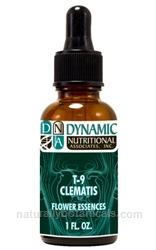 Naturally Botanicals | by Dynamic Nutritional Associates (DNA Labs) | T-9 CLEMATIS 6x, 8x, 30x Flower Essences Homeopathic Formula
